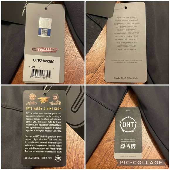 NWT Clemson Tigers Colosseum OHT Military Appreciation Camo Quarter-Zip Hoodie L - Picture 14 of 16